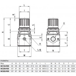 Регулятор давления Camozzi MC202-R00