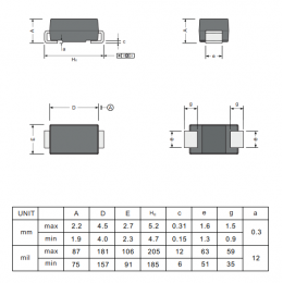 Барьерные диоды Шоттки Comchip SS54B-HF