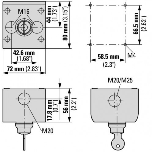 Переключатель поворотный с ключом Eaton M22-WRS