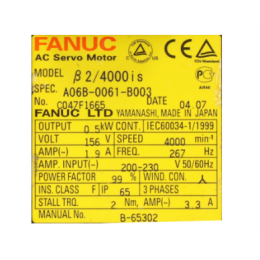 Сервомотор FANUC A06B-0061-B003 0,5 kW
