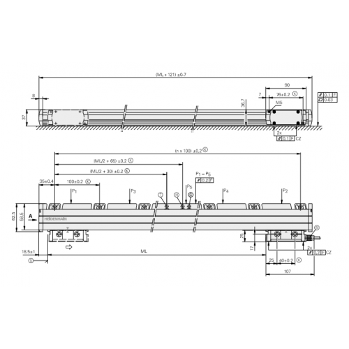 Оптическая линейка HEIDENHAIN SN37087881 M/N1 ML1340mm ID 760907-26