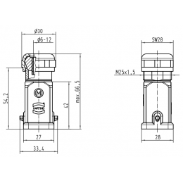 Кожух вилки кабельный Harting 19200031421
