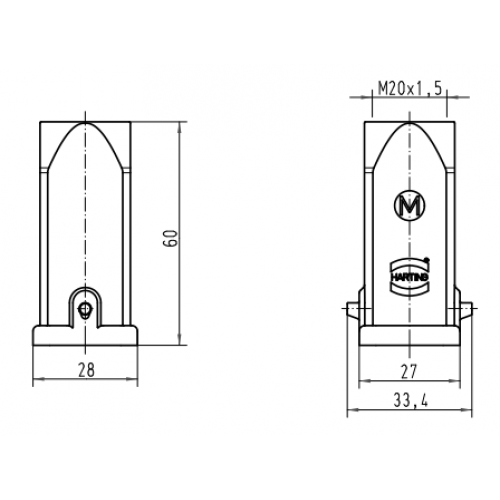 Корпус для разъёмов Harting 19200031440