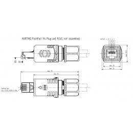 Соединитель Harting V4 plug RJ45 Cat.6A 09451451521