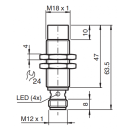Датчик индуктивный Pepperl+Fuchs NEN20-18GM50-E2-V1