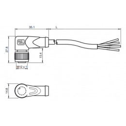 Кабель для датчика (гнездо) Pepperl+Fuchs V1-W-10M-PUR 
