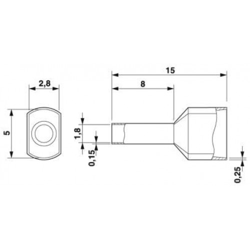 Кабельный наконечник Phoenix Contact AI-TWIN 2X 0,75-8 GY 