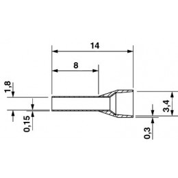 Кабельный наконечник Phoenix Contact AI 1,5 - 8 BK