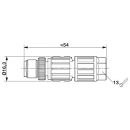 Соединитель для датчика/исполнительного устройства Phoenix contact SACC-M12MS-4QO-0,34-M