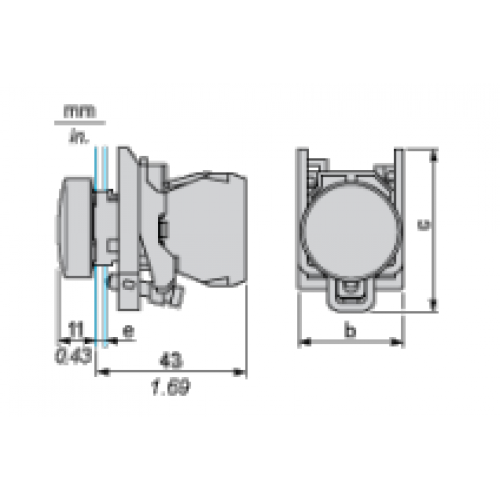 Лампа сигнальная Schneider Electric XB4BVB3 