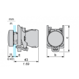 Лампа сигнальная Schneider Electric XB4BVB4