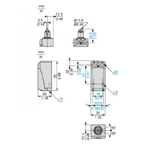 Концевой выключатель Schneider Electric XCKP2102P16 