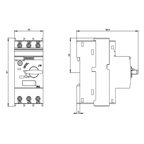 Автомат защиты электродвигателя Siemens 3RV2011-0KA10