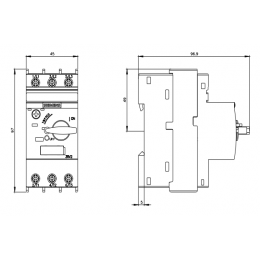 Автомат защиты электродвигателя Siemens 3RV2011-1DA10 